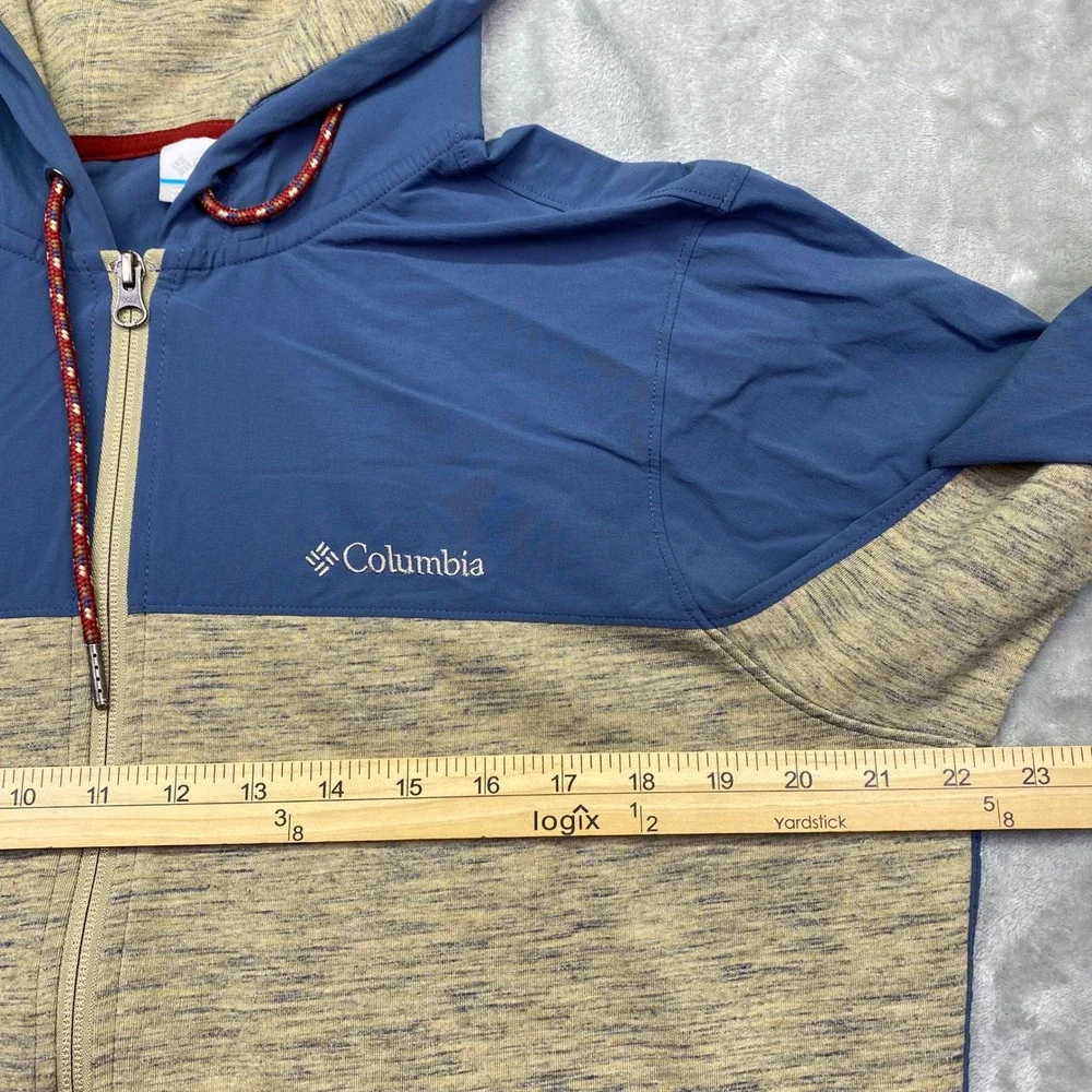 Columbia Lost‎ Larger Omni-Shield Full Zip Hoodie Mens Medium Blue Tan XM1508